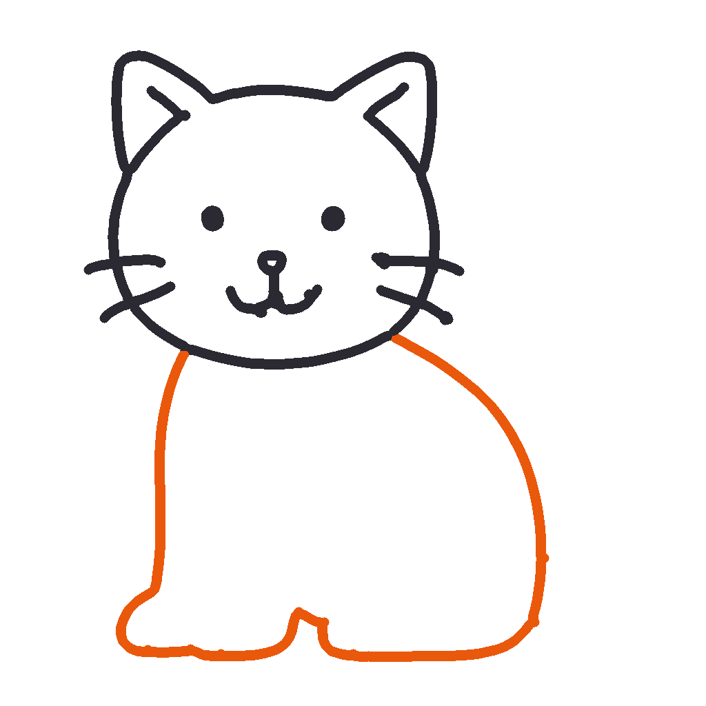 Sitting Cat, step 4