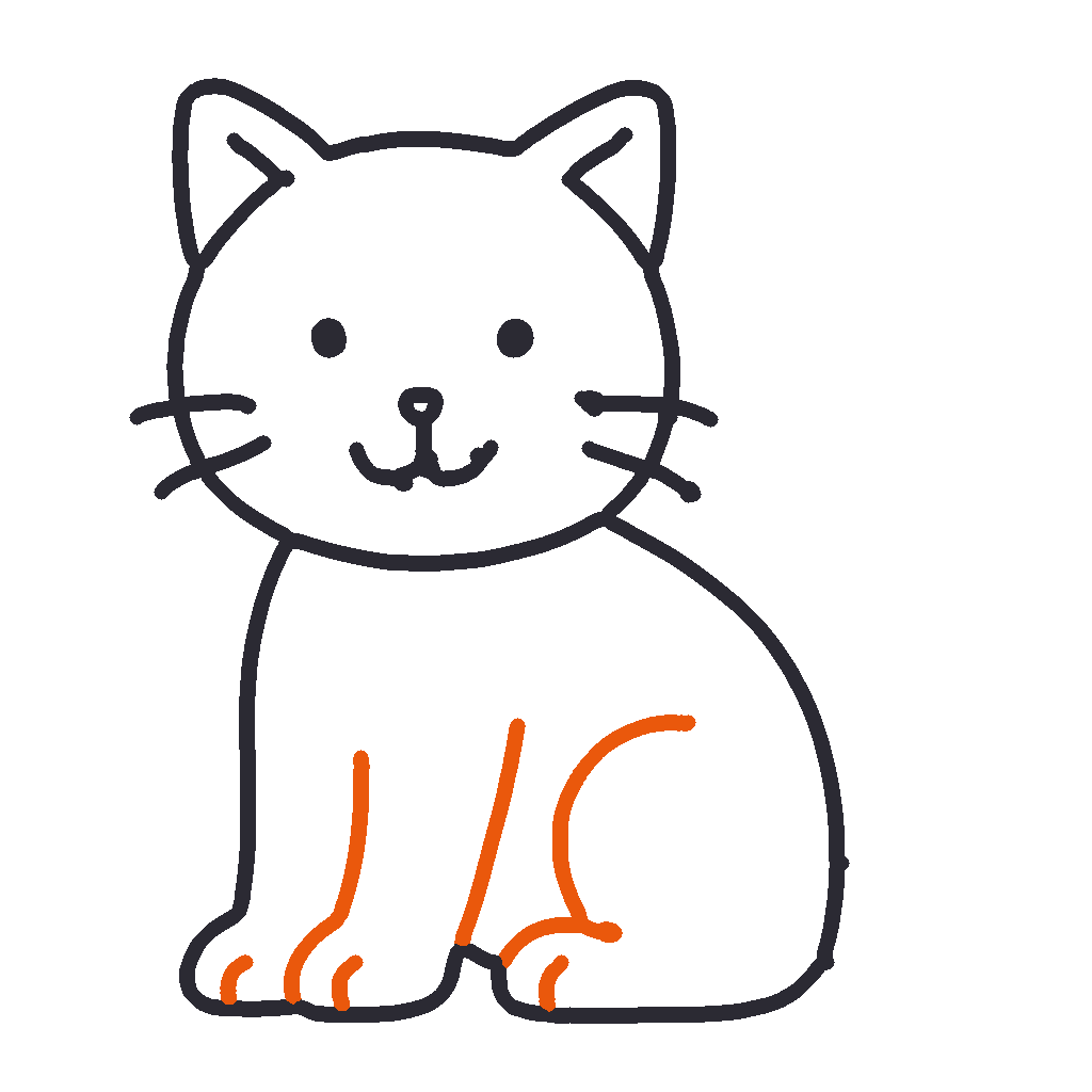 Sitting Cat, step 5