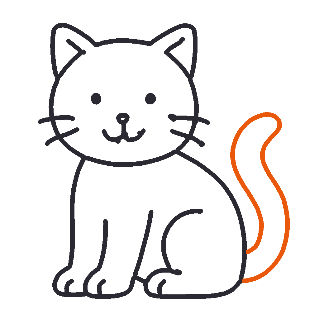 Sitting Cat, step 6