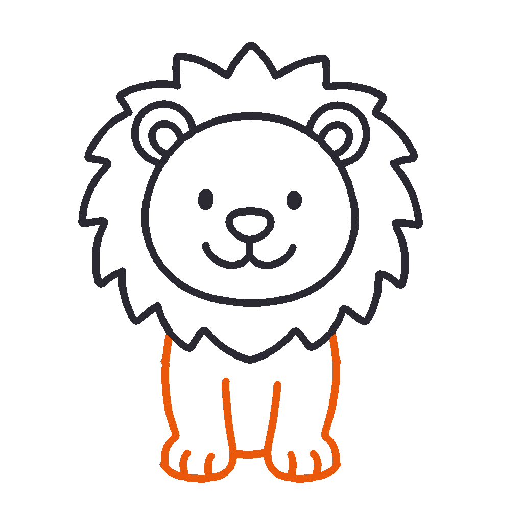 Friendly Lion, step 5