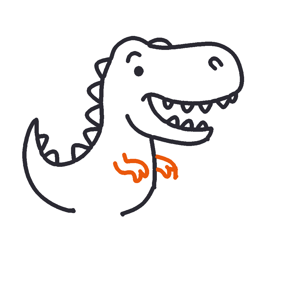 Happy T-Rex, step 8