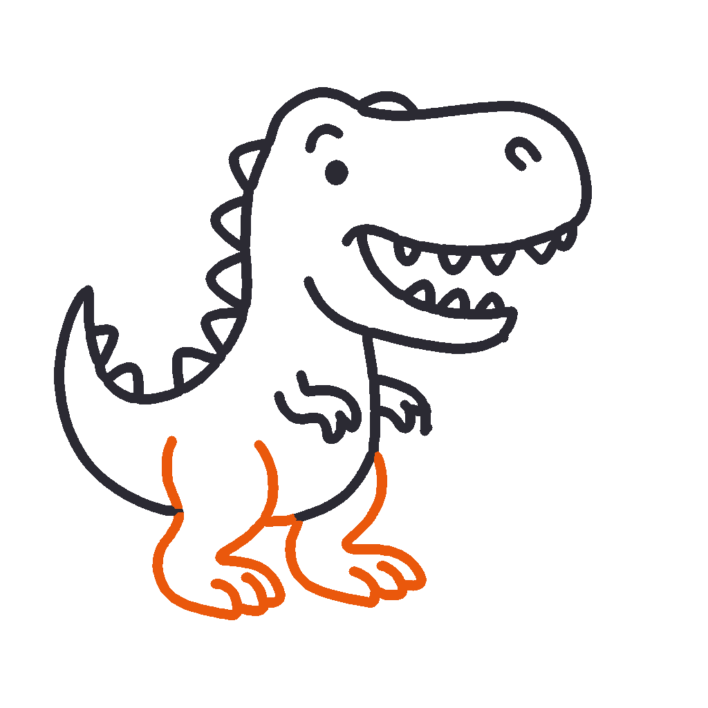 Happy T-Rex, step 9